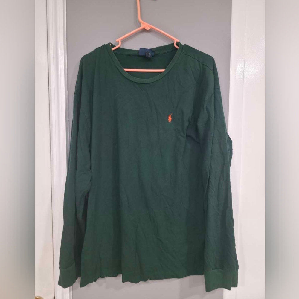 Green Long Sleeve Polo Tee